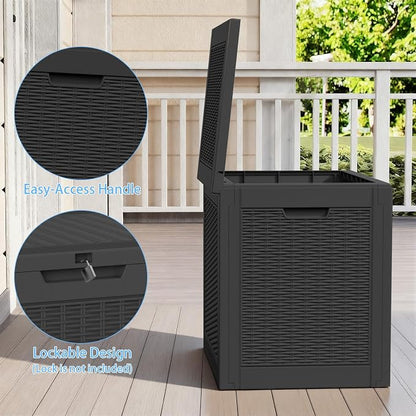 Vixzen 36 Gallon Deck Boxes Outdoor Waterproof, Lockable Resin Storage Box - Image 3