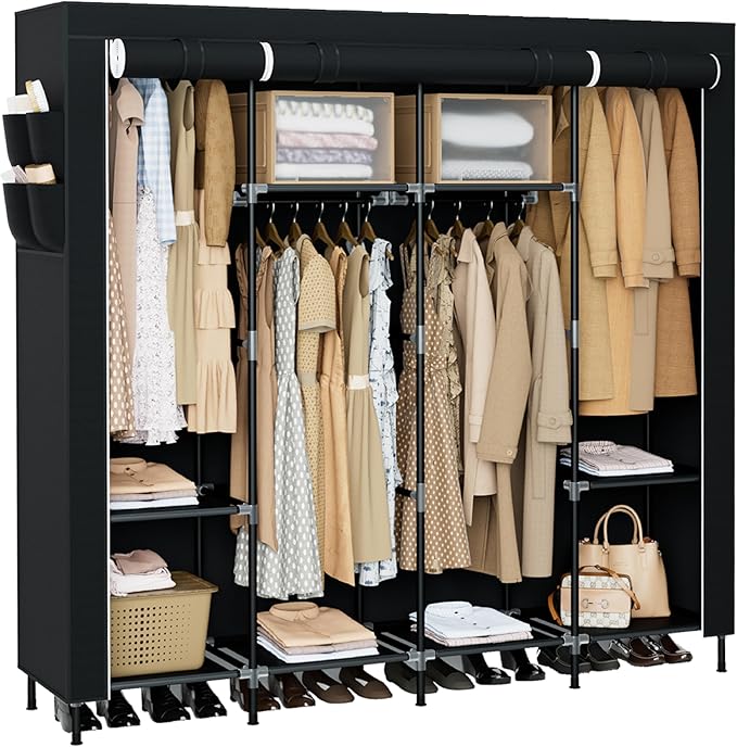 Portable Closet, 66.9 Inch Large Capacity Wardrobe Closet by Unknown