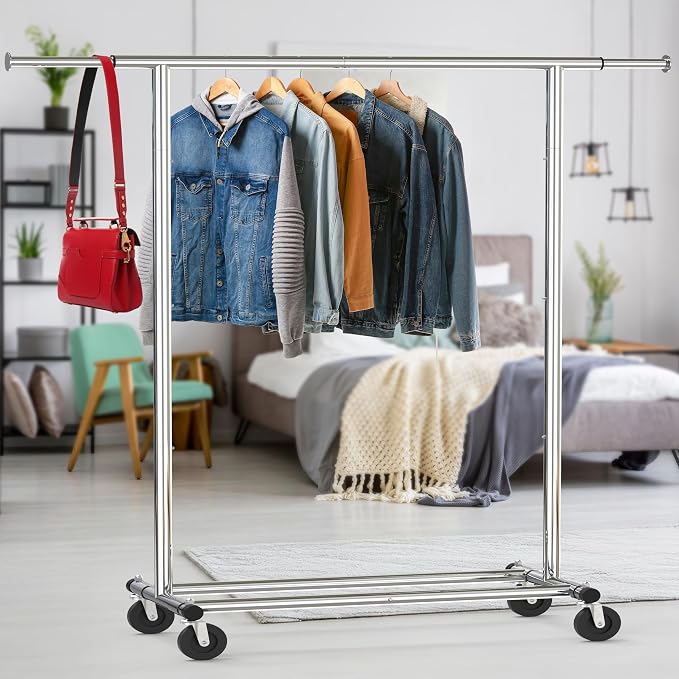 Simple Houseware Heavy Duty Clothing Garment Rack, Holds Up to 150 lbs - Image 3