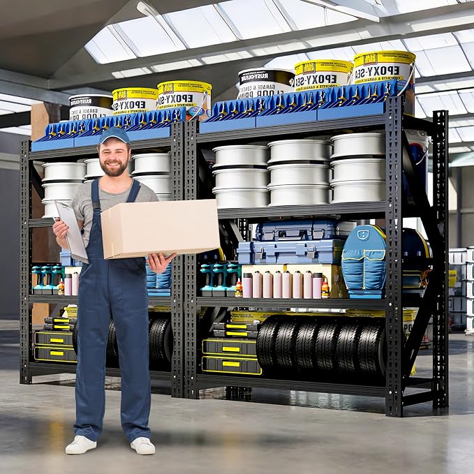 Heavy Duty Garage Storage Shelves 5000LBS Capacity, 4-Tier Large Industrial - Image 8