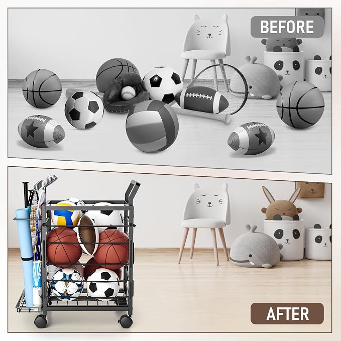 Sports Equipment Garage Organizer, Garage Ball Storage Rack - Image 8