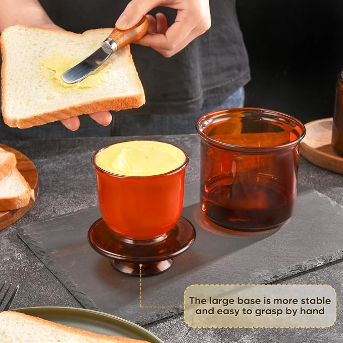 Butter Crock, Elegant Crystal Glass French Butter Dish - Image 3
