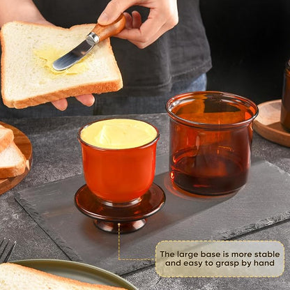 Butter Crock, Elegant Crystal Glass French Butter Dish - Image 3