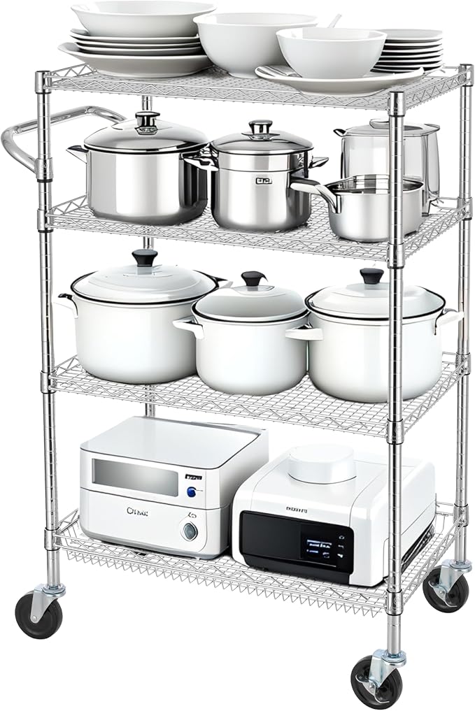 Finnhomy 4 Tier Heavy Duty Commercial Grade Rolling Cart - Image 5