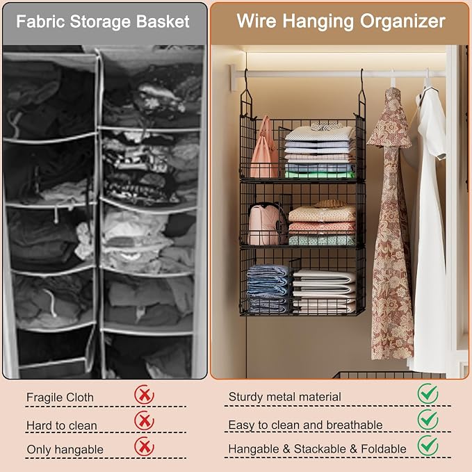Sonyabecca 3-Tier Extra Large Closet Hanging Organizer - Image 6
