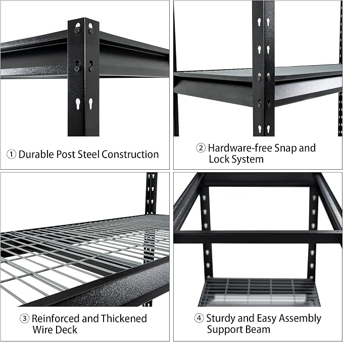 The Atlas 48" W Heavy Duty Garage Shelving Unit Load 12000 Lbs, Metal Shelves - Image 7