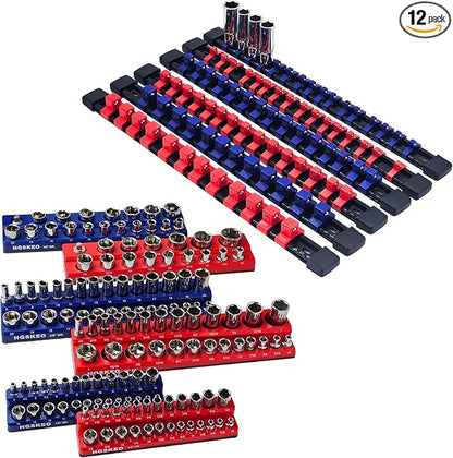 Magnetic Socket Organizer Set & Socket Clip Rail Holder, Totally 12Pcs Socket by Unknown