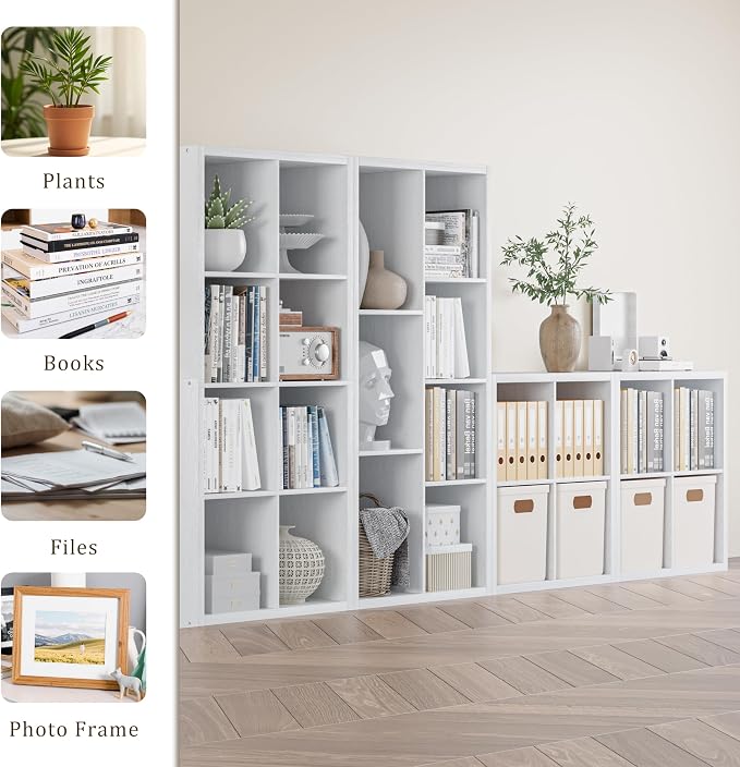 VDNEND Cube Storage Organizer Bookcase, Decorative 11 inch Open Back Cubical - Image 7