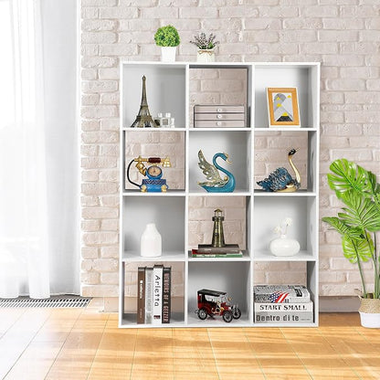 ZenStyle 12 Cube Storage Organizer, Freestanding Bookcase Bookshelf, Modern - Image 5