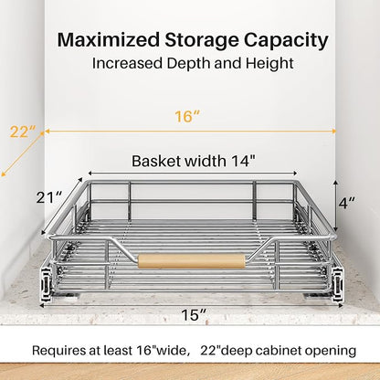 Pull out Cabinet Organizer, Heavy Duty Smooth Sliding Under Cabinet Shelves - Image 3