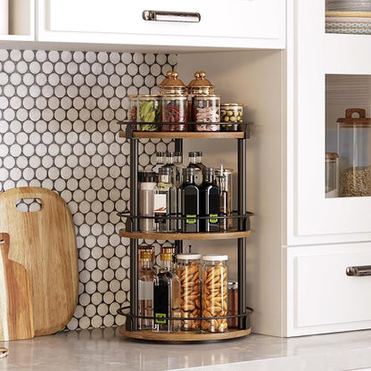 3-Tier Lazy Susan Organizer, Rotating Spice Rack, Spinning Organizer, - Image 3