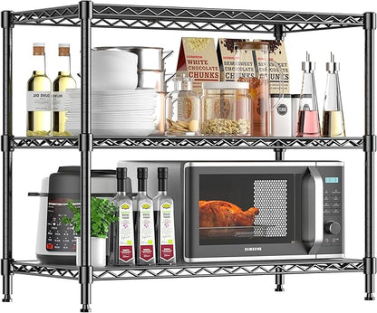 3-Shelf Adjustable Storage Shelves Metal Shelving Unit Heavy Duty Wire Rack by RackBro