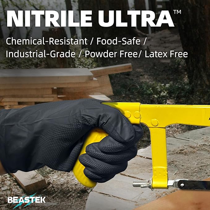 Beastek Nitrile Disposable Gloves, 8Mil Latex & Powder Free Chemical Resistant - Image 6