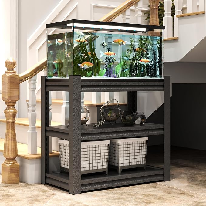 3 Tier Metal Shelving Unit, Aquarium Shelf System, Small Storage Organizer Racks - Image 2