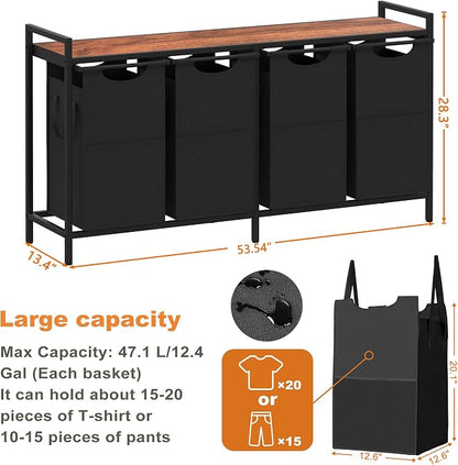 Heybly Laundry Hampers, 4 x 12.5 Gal Laundry Basket - Image 4