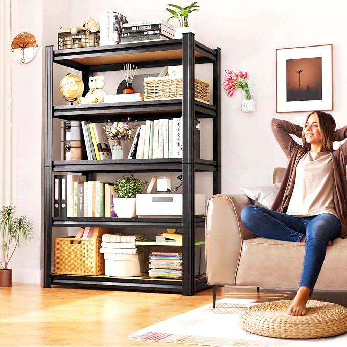 71.2"H Storage Shelves, 5 Tier Adjustable Wood Garage Shelving, Utility Tall - Image 7