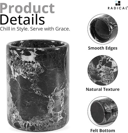 Radicaln Marble Wine Chiller Black 6.5" Inches Handmade Beverage Cooler - Image 5
