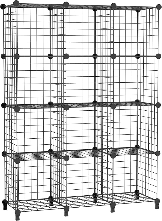 AWTATOS Wire Cube Storage Organizer, Closet Organizers and Storage, Metal 12 by AWTATOS