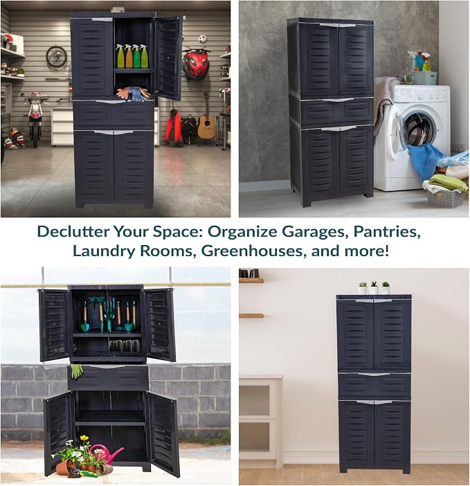 Sunnydaze 57" Garage Storage Cabinet - Image 5