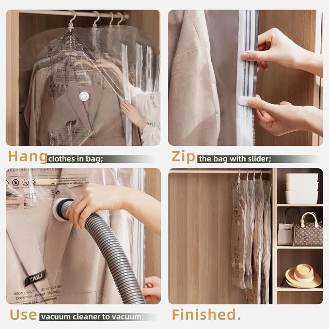 TAILI Hanging Vacuum Storage Bags Space Saver Bags, Vacuum Sealer Bags - Image 4