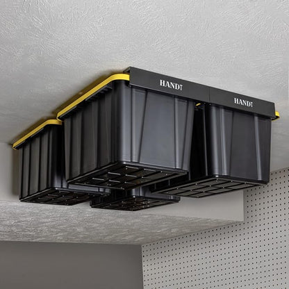 HandT USA Based Overhead Garage Storage Rack, Ceiling Tote Bin Organization - Image 2