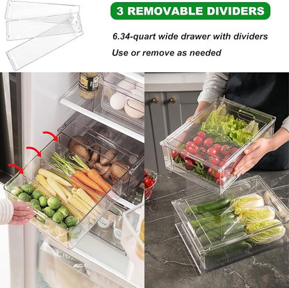 Taiuloo 3 Pack Stackable Refrigerator Organizer Bins - Image 3