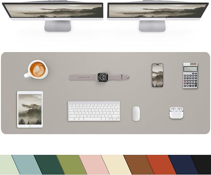 Leather Desk Pad & Protector, Large Mouse Pad & Blotter, Non-Slip PU Leather by cebowa