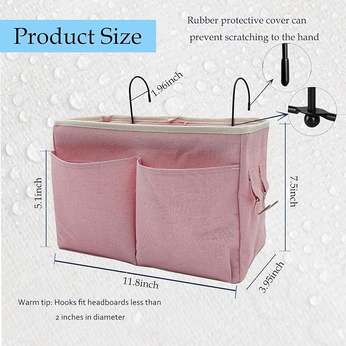 Bedside Caddy Bedside Hanging Storage Basket Multi-Function Organizer Caddy - Image 3