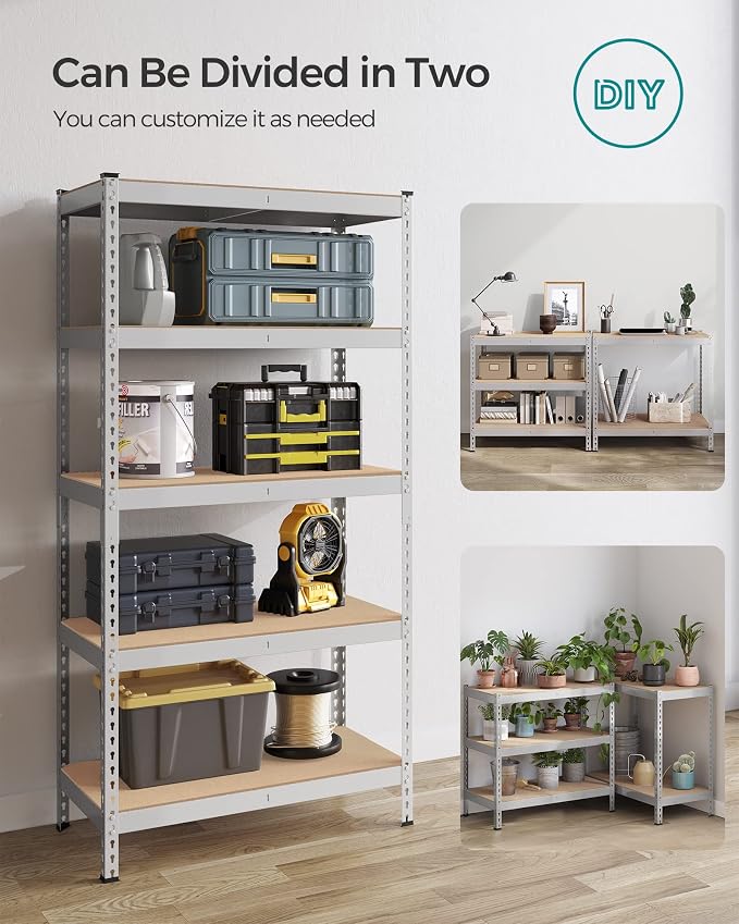SONGMICS 5-Tier Storage Shelves, Load 2310 lb, Garage Storage, Boltless Assembly - Image 7