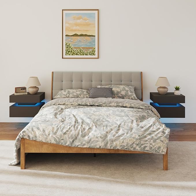 Floating Nightstand Set of 2, Modern Bedside Tables - Image 7