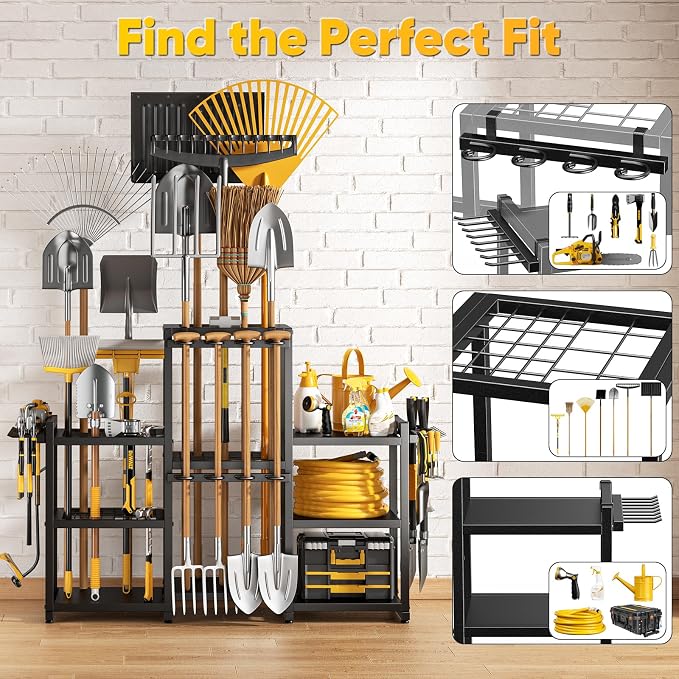 42" H Large Garden Tool Organizer, Holds Up to 86 Tools, Heavy Duty Yard Tool - Image 4