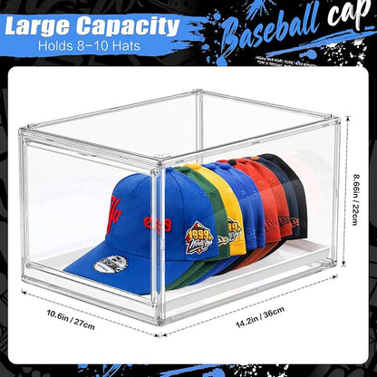 Hat Organizer for Baseball Caps, Large Clear Hats Holder Box Hat Storage - Image 2