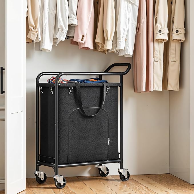 Laundry Basket with Wheels, Rolling Laundry Hamper with 38.4" Tall Handle - Image 8