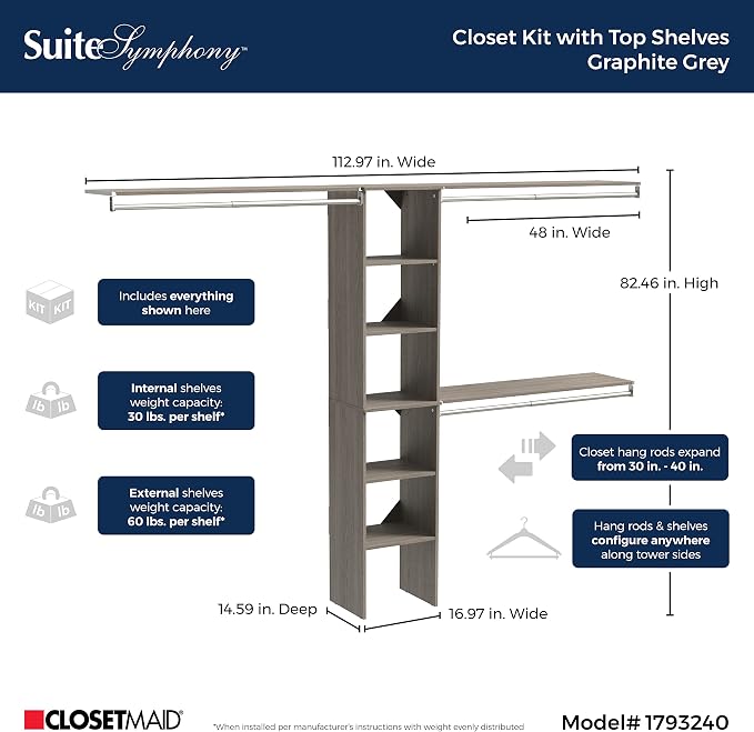ClosetMaid SuiteSymphony Wood Closet Organizer Kit - Image 3
