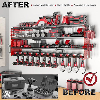 Power Tool Organizer Wall Mount, Cordless Drill Hanger Storage Rack 8 Drill - Image 4