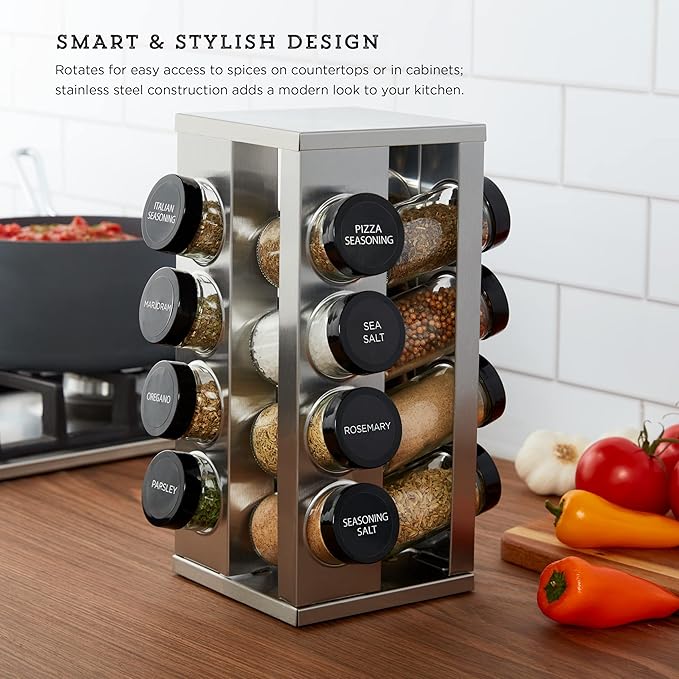 Kamenstein 16 Jar Heritage Revolving Countertop Spice Rack Organizer - Image 2