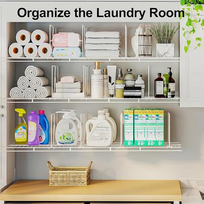Wire Shelf Dividers for Closet: Tall 16 Pack 12-Inch Deep Adjustable Organizer - Image 9