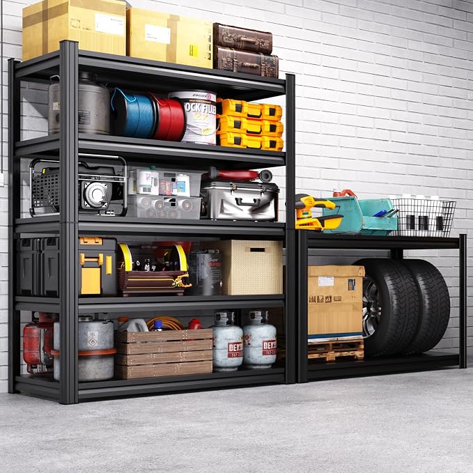Set of 6 Heavy Duty Garage Shelving, 71.2" Hx46 Wx20 D, Adjustable Storage - Image 2