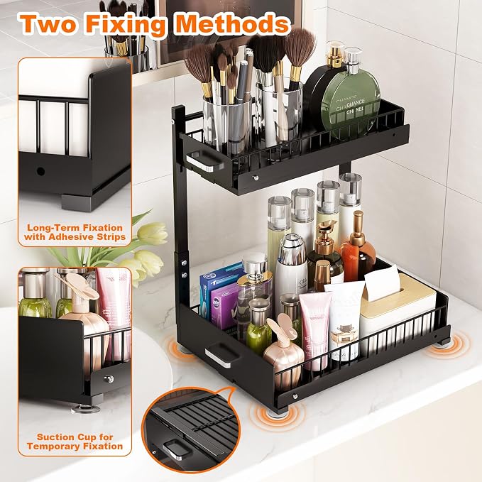 Under Sink Organizer, 2 Tier Slide Out Kitchen Cabinet Organizers - Image 6