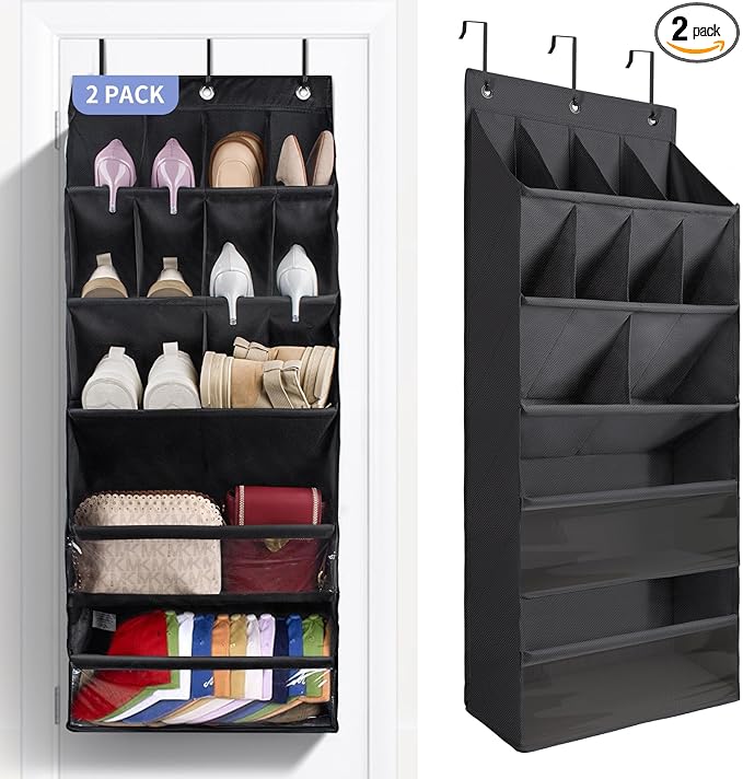 FENTEC 2 Pack Over the Door Shoe Organizer, Hanging Shoe Organizers by Fentec