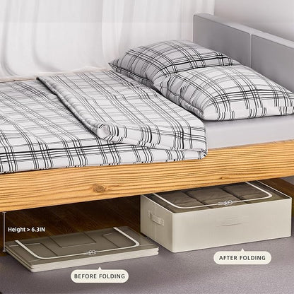 CYhom Under Bed Storage Bins Frame Storage Box Oxford Fabric Sturdy Underbed - Image 4