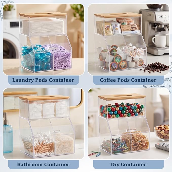 Juexica 3 in 1 Laundry Pods Container & Dryer Sheet Holder & Fragrance Beads - Image 7