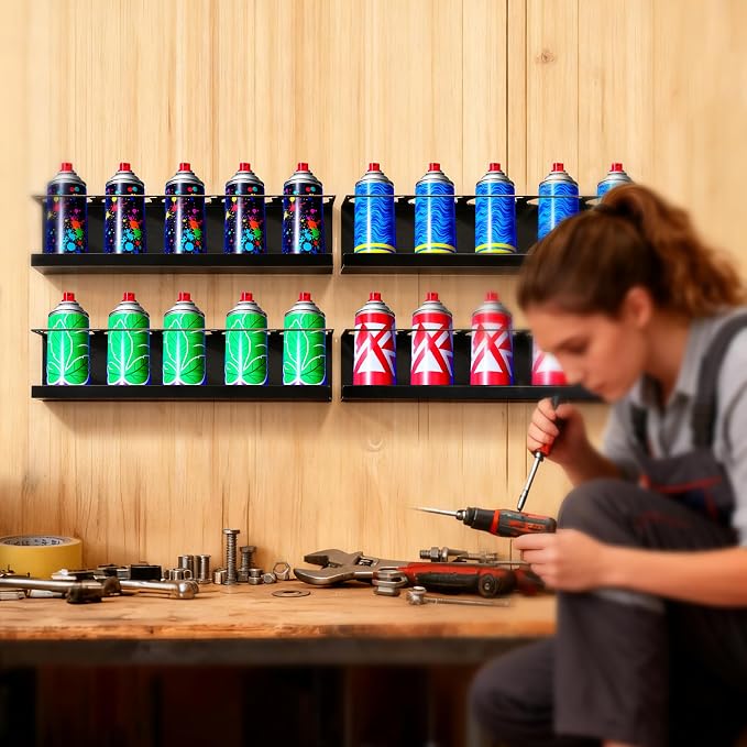 4 Pack Spray Can Holder, Wall Mount Spray Bottle Holder, Spray Can Organizer - Image 5