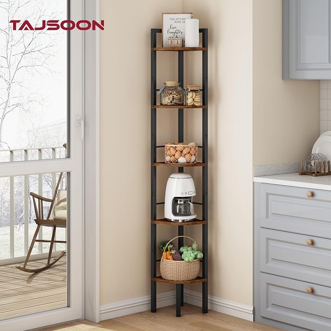 Tajsoon Corner Shelf Stand 5 Tier 60.5" - Image 6