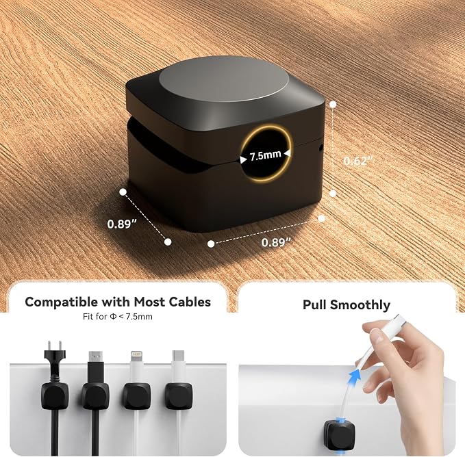 Rotatable Cord Organizer, Enhanced Spring Cable Clips, Strong Adhesive Cable - Image 6