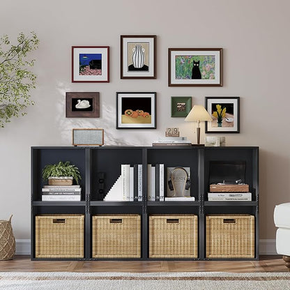 Homkdom 2 Cube Bookshelf Organizer, DIY Wooden Open Book Shelf - Image 7