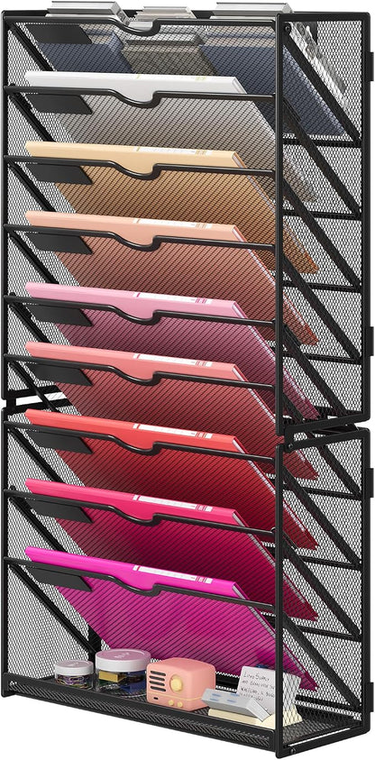 Lavatino 10-Tier Hanging Wall File Folders Organizer by Lavatino