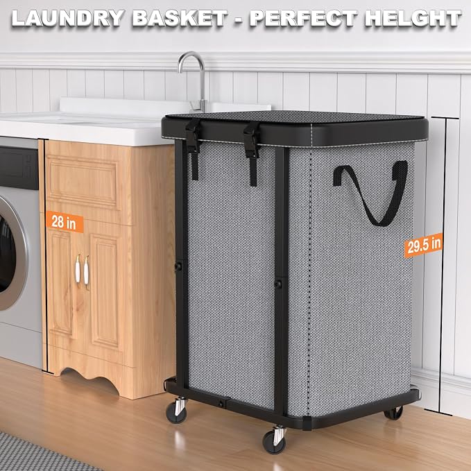 150L Large Fashion Laundry Basket - Image 4