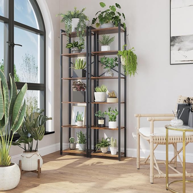 YMYNY Bookshelf, 6-Tier Ladder Shelf Organizer, Narrow Shelving Unit, Corner - Image 6