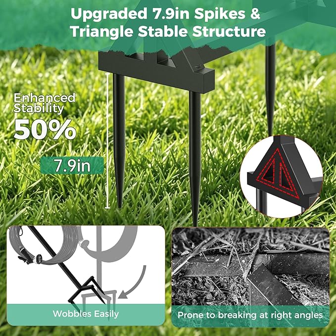 Garden Hose Holder Holds 160Ft Hoses, Heavy-Duty Freestanding Water Hose Stand - Image 3